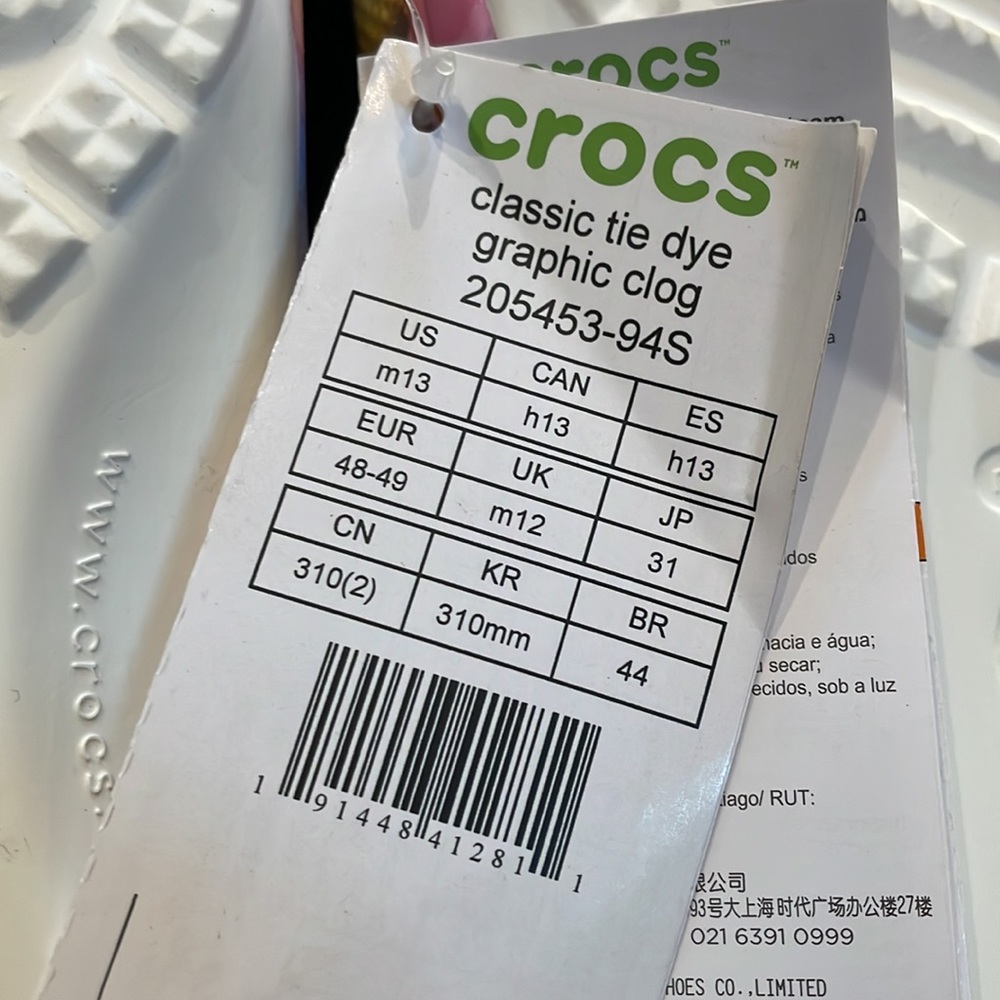 NEW Crocs Classic Tie Dye Graphic Clog Mens sz 13 NICE!! - Picture 8 of 8